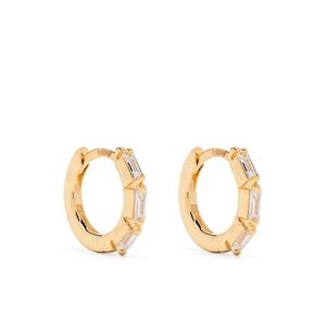 Маленькие серьги-кольца Bold Triple из желтого золота с бриллиантами