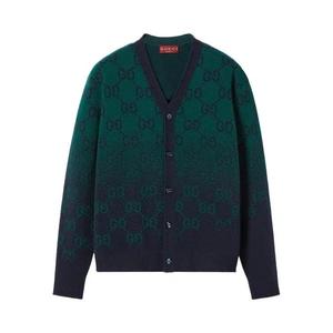 Кардиганы Gucci Degrade Jacquard Cardigan 'Зеленый/Темно-синий'