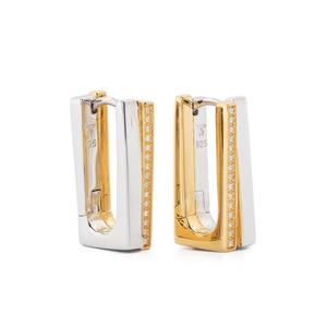 Серьги Step Hoops Duo CZ