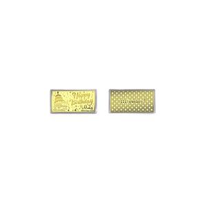 Золотая поздравительная купюра из чистого золота 999.9/24K GN14 (0,2 г)