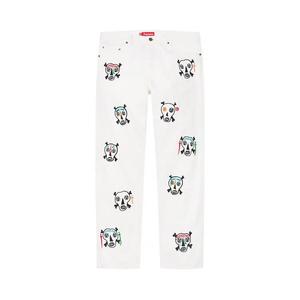 Джинсы Supreme x Clayton Patterson Skulls Embroidered Regular Jean 'White'