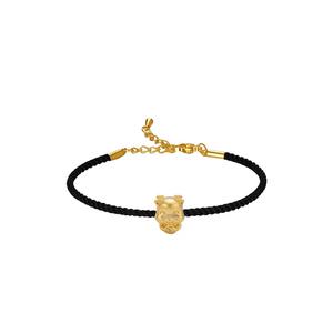 [СПЕЦИАЛЬНОЕ] LITZ 999 (24K) Золотой Дракон Зодиака с браслетом-веревкой EPC1153-B-B (0.27г+/)